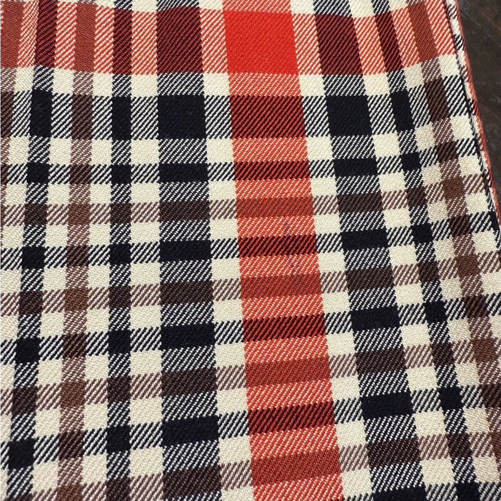 NWT Free People Jules Orange Black Cream Plaid Flare Pants Sz 12 Short - Picture 15 of 15